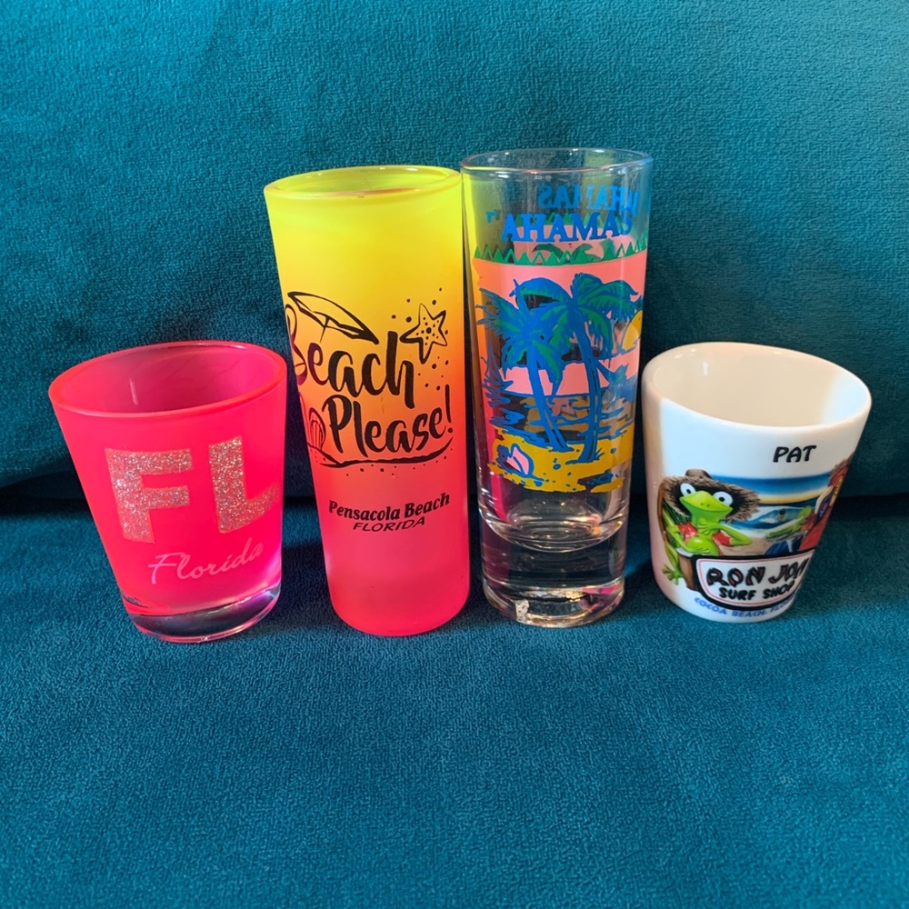 Beach souvenir shot glasses
